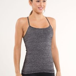 Lululemon Power Y Tank Heathered Black